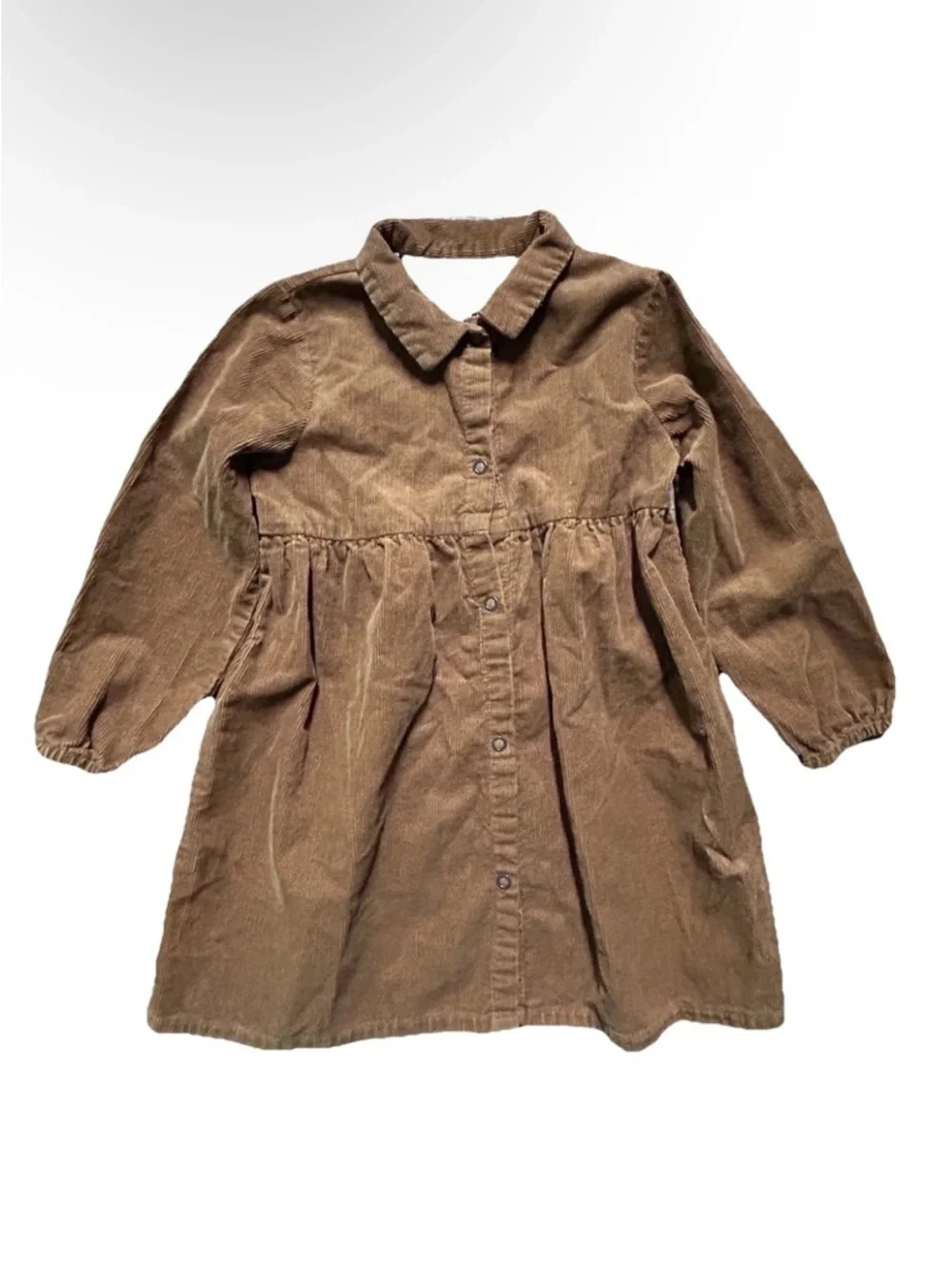 Zara Baby Brown Corduroy Long Sleeve Dress Fall Thanksgiving Size 3T - Picture 1 of 3